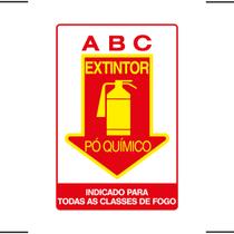 Placa De Sinalização Extintor ABC Pó Químico 20x30 Ekomunike - X-715 F9e