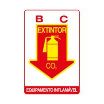 Placa De Sinalização Extintor BC CO2 Equipamento Inflamável 20x30 Qi Comunicação - X-713 Q1A