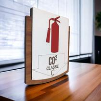 Placa De Sinalização Extintor - Co2 - MDF 15x13cm