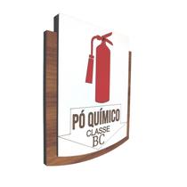 Placa De Sinalização Extintor - Pó Químico - MDF 15x13cm