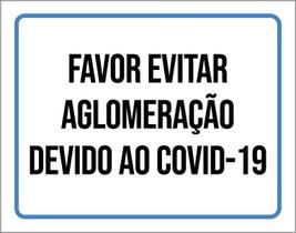 Placa De Sinalização - Favor Evitar Aglomeração 36X46