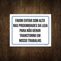 Placa De Sinalização - Favor Evitar Som Alto 27X35