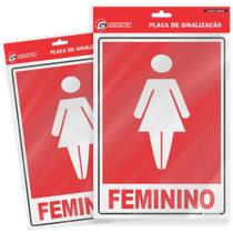 Placa de Sinalização Feminino 15X20CM em PVC Pacote com 5 Unidades Placa de Sinalização Feminino 15X20CM em PVC Pacote com 5 Unidades