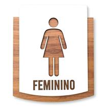 Placa De Sinalização Feminio - MDF 15x13cm Placa De Sinalização Feminio - MDF 15x13cm
