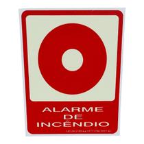Placa de Sinalização fotoluminescente ALARME INCENDIO 15X15 Placa de Sinalização fotoluminescente ALARME INCENDIO 15X15