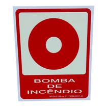 Placa de Sinalização fotoluminescente BOMBA INCENDIO 15X15