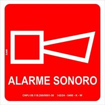Placa de Sinalização Fotoluminescente E1 - Alarme Sonoro de Incêndio Vermelho Bombeiro