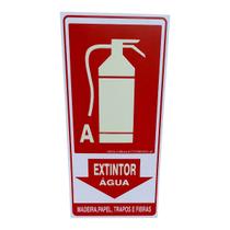 Placa de Sinalização fotoluminescente extintor agua 15x30