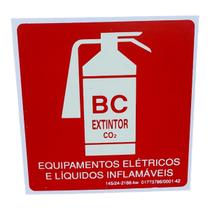 Placa de Sinalização fotoluminescente EXTINTOR BC CO2 15X15