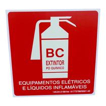 Placa de Sinalização fotoluminescente EXTINTOR BC PÓ 15X15 Placa de Sinalização fotoluminescente EXTINTOR BC PÓ 15X15