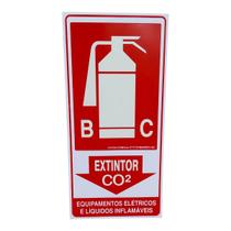 Placa de Sinalização fotoluminescente extintor CO2 15x30