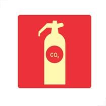 Placa De Sinalização Fotoluminescente Extintor CO2 20X20CM