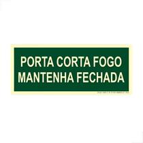 Placa De Sinalização Fotoluminescente Porta Corta Fogo 12x24