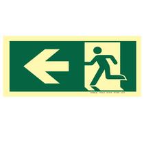 Placa De Sinalização Fotoluminescente Rota Saída a esquerda