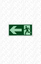 Placa De Sinalização Fotoluminescente S2 24x12cm Saída Esquerda