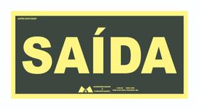 Placa de sinalização fotoluminescente saida 20x10 cm