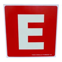 Placa de Sinalização fotoluminescente SIMBOLO LETRA E 15X15