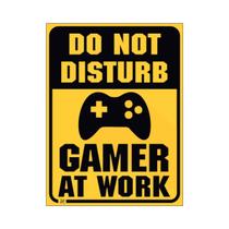 Placa de Sinalização Gamer Não Perturbe Gamer Trabalhando - EMPIRE GAMER