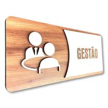 Placa De Sinalização Gestão - MDF 30x13cm