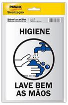 Placa De Sinalizacao Hig. E Lave As Maos 14Cmx19Cm Placa De Sinalizacao Hig. E Lave As Maos 14Cmx19Cm