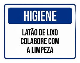 Placa De Sinalização - Higiene Latão De Lixo 18X23 Placa De Sinalização - Higiene Latão De Lixo 18X23
