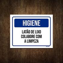 Placa De Sinalização - Higiene Latão De Lixo 27X35 Placa De Sinalização - Higiene Latão De Lixo 27X35