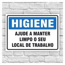 Placa de Sinalização / Higiene / Mantenha o Local Limpo (15x20cm) - L01
