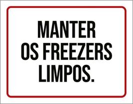 Placa De Sinalização - Higiene Manter Freezers Limpos 27X35