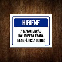 Placa De Sinalização - Higiene Manutenção Da Limpeza 36x46