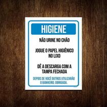 Placa De Sinalização - Higiene Não Urine No Chão 18x23