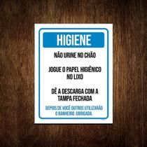 Placa De Sinalização - Higiene Não Urine No Chão 36x46 - Sinalizo