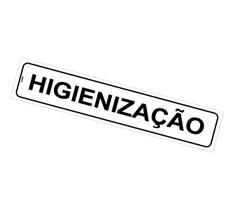 Placa de Sinalização Higienização - Setor Limpeza - 5x25 cm em PS (Poliestireno)