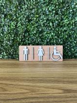 Placa de sinalização ícones Masculino/Feminino/PCD em mdf Placa de sinalização ícones Masculino/Feminino/PCD em mdf