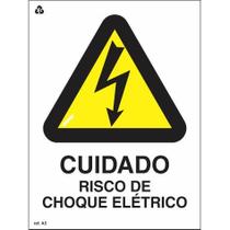 Placa de Sinalização Indicação A5 Cuidado, Risco de Choque Elétrico Normatizada
