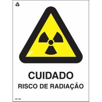 Placa de Sinalização Indicação A6 Cuidado, Risco de Radiação Normatizada