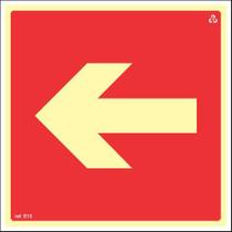 Placa de Sinalização Indicação E13 Seta à Esquerda, Indicativa de Localização dos Equipamentos de Combate a Incêndio ou Alarme Normatizada Placa de Sinalização Indicação E13 Seta à Esquerda, Indicativa de Localização dos Equipamentos de Combate a Incêndio ou Alarme Normatizada