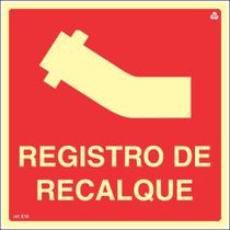 Placa de Sinalização Indicação E19 Registro de Recalque Normatizada