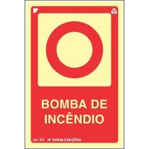 Placa de Sinalização Indicação E3 Comando Manual de Bomba de Incêndio Normatizada Placa de Sinalização Indicação E3 Comando Manual de Bomba de Incêndio Normatizada