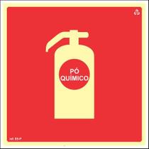 Placa de Sinalização Indicação E5 BC Extintor de Incêndio de Pó Químico Normatizada