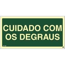 Placa de Sinalização Indicação S26 Cuidado com os Degraus Normatizada