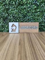 Placa de sinalização Laboratório em mdf Placa de sinalização Laboratório em mdf