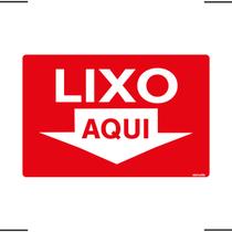 Placa De Sinalização Lixo Aqui 30x20 Ekomunike - P-9 F9e Placa De Sinalização Lixo Aqui 30x20 Ekomunike - P-9 F9e