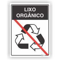 Placa de Sinalização Lixo Orgânico em Vinil Adesivo 15 x 20 cm
