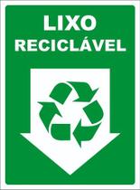 Placa De Sinalização Lixo Reciclável 20x30