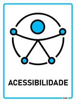 Placa de Sinalização Look Acessibilidade Simbologia Internacional PNE Sinalização Inclusiva Tipo PS 15x20 cm Fita Dupla