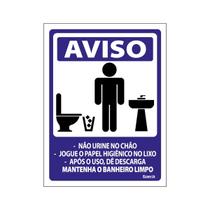 Placa De Sinalização Mantenha O Banheiro Limpo Masculino 15x20 Ecom IA - S-232 F9e