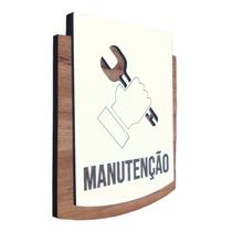 Placa De Sinalização Manutenção - MDF 15x13cm