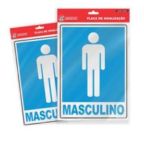 Placa de Sinalização Masculino 15X20CM em PVC - Pacote com 5 Unidades Placa de Sinalização Masculino 15X20CM em PVC - Pacote com 5 Unidades