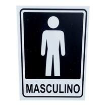 Placa DE Sinalização MASCULINO FUNDO Preto 20 x 15 CM