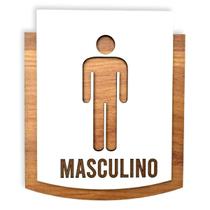 Placa De Sinalização Masculino - MDF 15x13cm